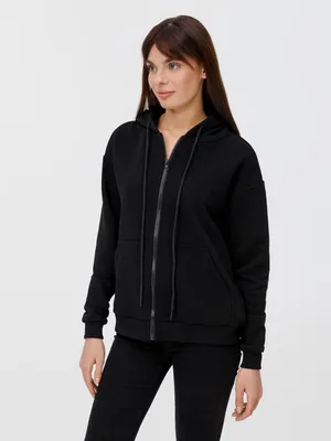 Толстовка унисекс оверсайз на молнии Zippy Terry, черная заказать онлайн со своим дизайном в РПК КБ с доставкой и скидками