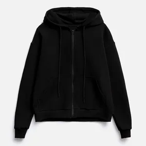 Заказать Толстовка унисекс оверсайз на молнии Zippy Terry, черная, размер XL/XXL с доставкой и скидками