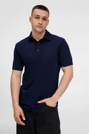 Рубашка поло унисекс Senti, темно-синяя заказать онлайн со своим дизайном в РПК КБ с доставкой и скидками