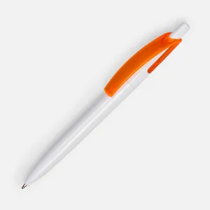 Ручка шариковая Bento, белая с оранжевым заказать онлайн со своим дизайном в РПК КБ с доставкой и скидками