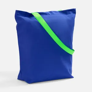 Шопер B5, синий с зелеными ручками заказать онлайн со своим дизайном в РПК КБ с доставкой и скидками