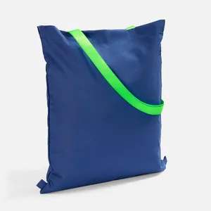 Шопер B3, синий с зелеными ручками заказать онлайн со своим дизайном в РПК КБ с доставкой и скидками
