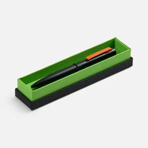 Ручка шариковая Inkolor в футляре, черная с оранжевым заказать онлайн со своим дизайном в РПК КБ с доставкой и скидками