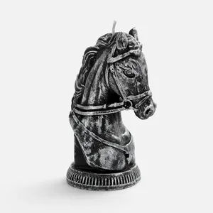 Свеча фигурная «Бюст лошади», серебристая заказать онлайн со своим дизайном в РПК КБ с доставкой и скидками