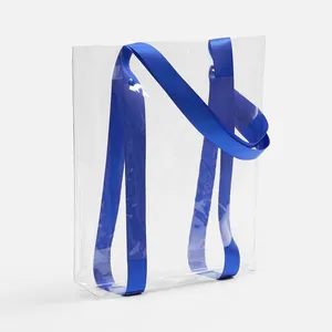 Шопер Clear Fest, ver.2, прозрачный с синими ручками заказать онлайн со своим дизайном в РПК КБ с доставкой и скидками