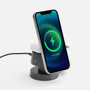 Станция беспроводной зарядки с подсветкой Lume, серая заказать онлайн со своим дизайном в РПК КБ с доставкой и скидками