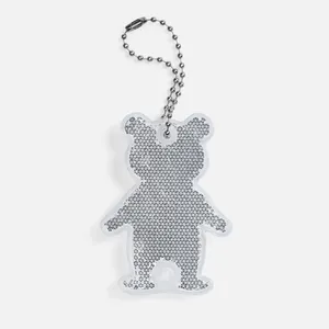 Пешеходный светоотражатель с цепочкой «Мишка», белый заказать онлайн со своим дизайном в РПК КБ с доставкой и скидками