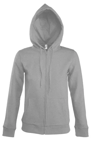 Толстовка женская на молнии с капюшоном Seven Women, серый меланж заказать онлайн со своим дизайном в РПК КБ с доставкой и скидками