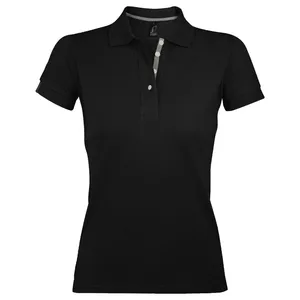 Рубашка поло женская Portland Women 200 черная заказать онлайн со своим дизайном в РПК КБ с доставкой и скидками
