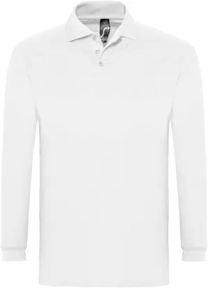 Рубашка поло мужская с длинным рукавом Winter II 210 белая заказать онлайн со своим дизайном в РПК КБ с доставкой и скидками