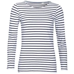 Футболка женская Marine Women, белая с темно-синим заказать онлайн со своим дизайном в РПК КБ с доставкой и скидками