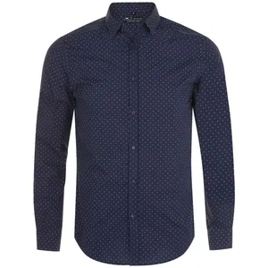 Рубашка мужская Becker Men, темно-синяя с белым заказать онлайн со своим дизайном в РПК КБ с доставкой и скидками