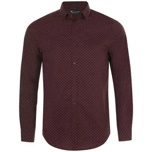 Рубашка мужская Becker Men, бордовая с белым заказать онлайн со своим дизайном в РПК КБ с доставкой и скидками