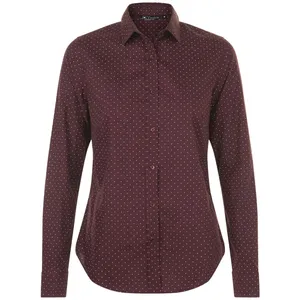 Рубашка женская Becker Women, бордовая с белым заказать онлайн со своим дизайном в РПК КБ с доставкой и скидками