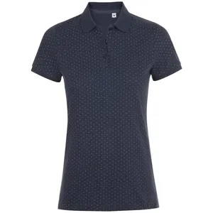Рубашка поло женская Brandy Women, темно-синяя с белым заказать онлайн со своим дизайном в РПК КБ с доставкой и скидками