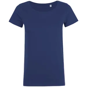 Футболка женская Mia, темно-синяя заказать онлайн со своим дизайном в РПК КБ с доставкой и скидками